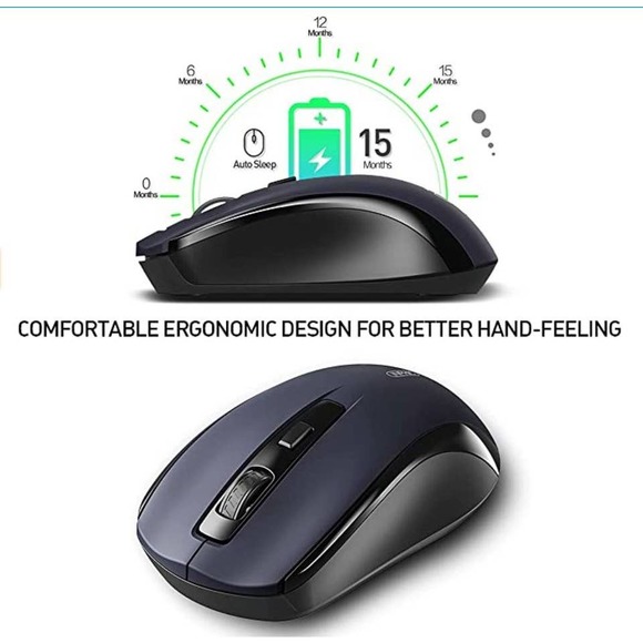 Wireless Mouse, 2.4G Wireless Ergonomic Mouse for Laptop, 5 Adjustable 2400 DPI - Picture 4 of 4